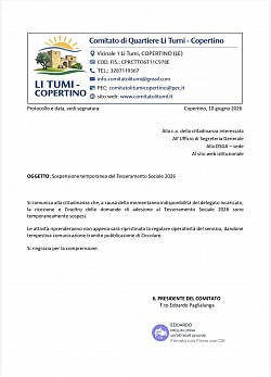 Circolare 151 - Sospensione temporanea del Tesseramento Sociale 2026